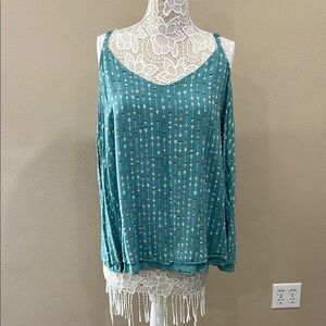 Teal Arrow Print Women's Top